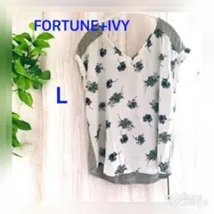 FORTUNE+IVY 花柄ノースリーブ Tシャツ L 海外古着