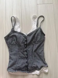 BRANDY❤︎MELVILLEギンガムチェック キャミソール レースインナーのサムネイル