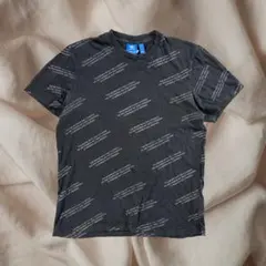 adidas ロゴT Tシャツ 黒 半袖 ピチT Y2K 平成 古着女子 L