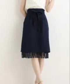 MAJESTIC LEGON レーススカートネイビー 春服夏服オフィスカジュアルのサムネイル