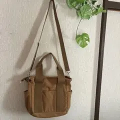 キャンパス地 仕切り付き多機能ショルダーバッグ