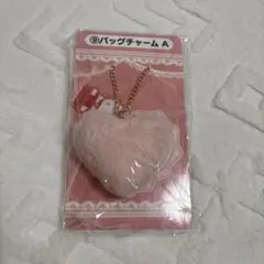 キティハート型フェイクファーキーホルダー