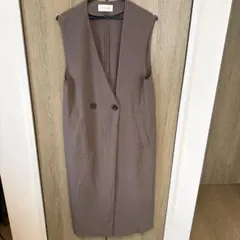 GLOBAL WORK ノースリーブ ロングワンピース グレー