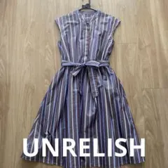 UNRELISH ストライプ柄 ノースリーブワンピース 38のサムネイル