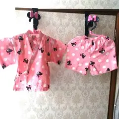 美品　Double-B 甚平 ピンク 80　ミキハウス