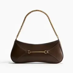 ✨新品✨H&M チェーンショルダーバッグ ゴールド ビット ブラウンのサムネイル