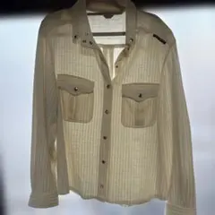 Leilian ストライプ柄 ホワイトシャツ