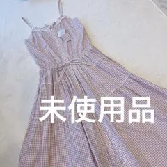 【試着のみ】ピンクハウス　ギンガムチェック　キャミワンピース