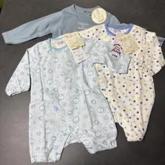 日本製 ドット柄 動物柄 ロンパース 60-70