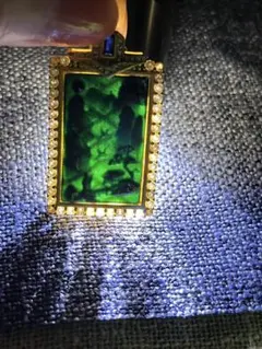 希少❣️ミャンマー産天然翡翠、高品質黒翡翠山水悟道　鑑定書付き