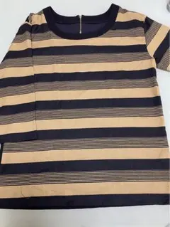 アルファベットアルファベット　ストライプ カットソー　F size