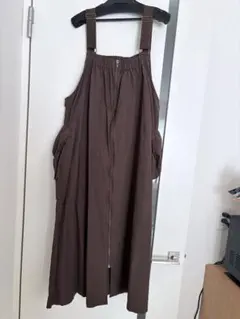 フロントジップ サロペットスカート ブラウンのサムネイル