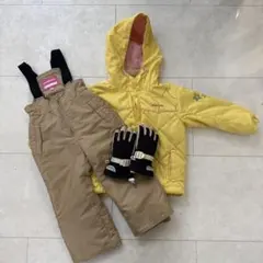 子供 キッズ スノーウェア スキーウェア 100cm 上下 手袋 3点セット