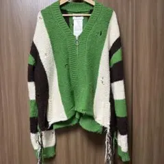 doublet ZIP UP STRIPE CARDIGAN グリーン Mサイズのサムネイル