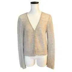 【美品】GU カーディガン ライトグレー L ふんわり素材