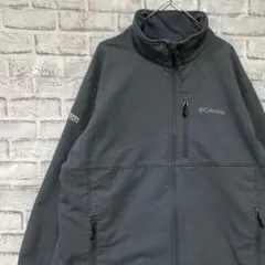 コロンビア　ソフトシェルジャケット！　グレー XL ロゴ刺繍アウトドア0220