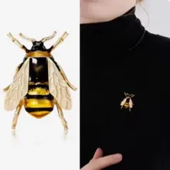 蜂のデザイン ブローチ　帯留めにも