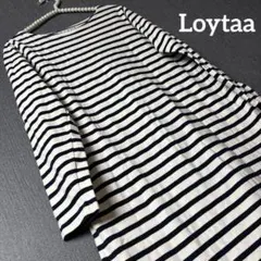Loytaa ロユタ ストライプ 長袖 ひざ丈ワンピース チュニック丈 M