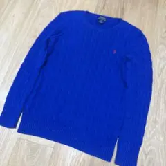 Polo Ralph Lauren ラルフローレン ケーブルニット ブルー L