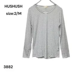 ハッシュアッシュ　HUSHUSH シャツ　長袖　ボーダー　トップス　Ｍ　おしゃれのサムネイル