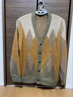 BEAMS HEART ダイヤモンドパターン カーディガン S