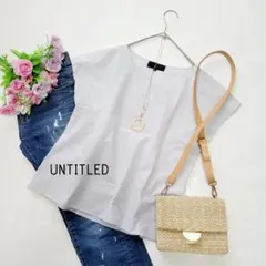 美品＊UNTITLED＊細ストライプ フレンチスリーブカットソー♪