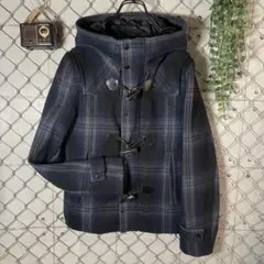 Collective ダッフルコート ウール チェック柄 ジップアップ M
