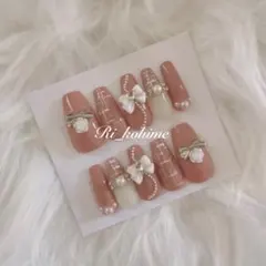 ピンクベージュ　ツイード　フレンチガーリー　ニュアンス　量産型　ワンホン　韓国