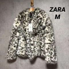ZARA ショート丈アニマル柄フェイクファーコート ZW COLLECTION
