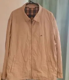 Crocodileベージュ ジップアップジャケット チェック裏地