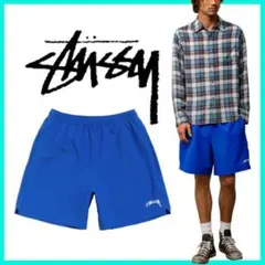 日本未発売 レア 希少 STUSSY ナイロンスイムショーツ ブルー Mサイズのサムネイル