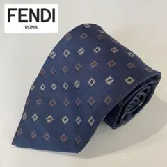 ☆イタリア製 FENDI フェンディ ドットズッカ柄シルクネクタイ