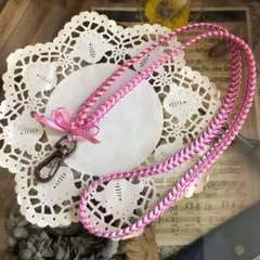 リボンレイ ネックストラップ ピンク