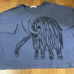 Né-net マンモスイラスト 長袖Tシャツ