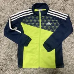 adidas ジップアップジャケット 130㎝ネイビー/ライム