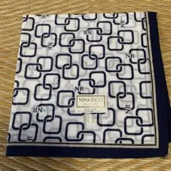 NINA RICCI シルク ハンカチ NRロゴ