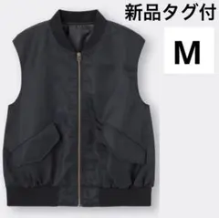 ジーユー　ベスト　黒　トップス　アウター　羽織り　ウーマン ジレ　カジュアル