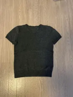 RALPH LAUREN 半袖ニット チャコールグレー