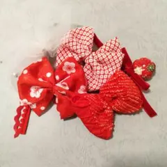 ふんわり　チュール　リボン ヘッドドレス　七五三 髪飾り 鹿の子　前撮り　962