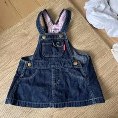 ミキハウス　デニムオーバーオール　ワンピース S70-80
