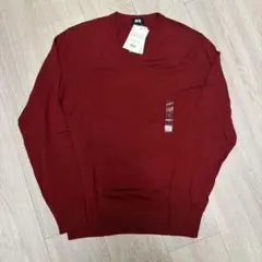 UNIQLO エクストラファインメリノウール セーター S 赤