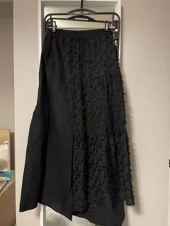 JEANASIS ジャガードレイヤーティアードスカート　ブラック　FREE