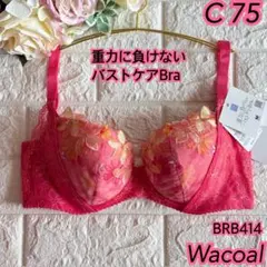 Wacoal 重力に負けないバストケアBra C75❣️可愛い♡*゜BRB414