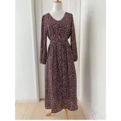 earth music and ecology 美品　花柄ワンピース　エンジ