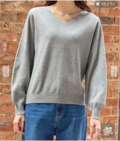 ハニーズ ヒアルロン酸vネック 杢グレー M