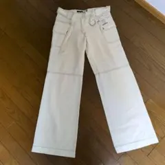 レディースパンツホワイトカジュアルパンツ 42サイズ　Lサイズ
