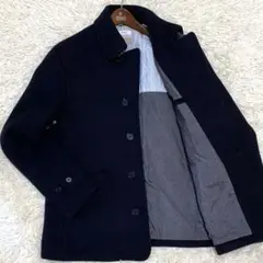 【美品✨】SHIPS サーモア メルトンシングルピーコート 紺 XL