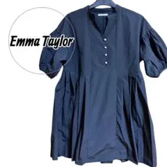 Emma Taylor パールボタン バルーン袖 ワンピース FREE 黒のサムネイル