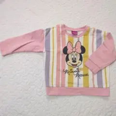 ディズニーのミニーマウス柄の長袖トレーナーです　100cm シミ有り