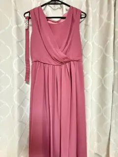 ピンク ラップスタイル ドレス ビジュー付き